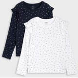 Sinsay Pamučne majice dugih rukava s ukrasnim volanima 2 pack | shoptok.hr