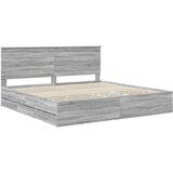  Krevetna konstrukcija Siva Sonoma 200 x 200 cm Inženjersko Drvo | shoptok.hr