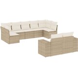vidaXL 9-dijelni set vrtnih sofa s jastucima bež od poliratana | shoptok.hr