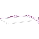 Stolna ploča pravokutna 60 x 50 x 2 cm od masivnog drva bagrema | shoptok.hr