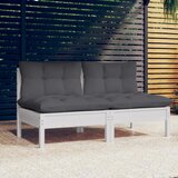 Maison Chic Vrtni kavč - Zunanji kavč dvosed z antracitnimi blazinami trdna borovina, (22041993) | Shoptok.si
