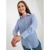 Fashion Hunters Light blue asymmetrical classic shirt