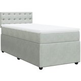  Box spring krevet s madracem svjetlosivi 90x190 cm baršunasti | shoptok.hr