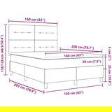 Box Spring Krevet s Madracem Svjetlosiva 160x200 cm Baršun | shoptok.hr
