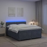 Krevet s box springom madracem i LED-om Tamnosiva 140 x 200 cm - Tamnosiva 140 x 200 cm Prošiveno gumbima | shoptok.hr