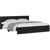  Okvir kreveta s uzglavljem crni 200 x 200 cm | Eponuda.com