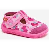 Boto Slippers Milami Children's Elastic With Velcro In Strawberries Pink Ambette Cene