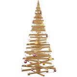 vidaXL Božićna drvca s stalakom Smeđa 210 cm Masivna borovina | shoptok.hr