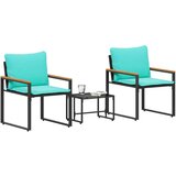  Kompleti pohištva z blazino 3 pcs Črna in turkizna Ratan, (5000301179) | Shoptok.si