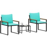  Setovi namještaja s jastukom 3 pcs Crna i Tirkizna Ratan | shoptok.hr