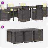 Komplet za jedilnico v vrtu 7 pcs Svetlo siva in krem PP, (5000301233) | Shoptok.si