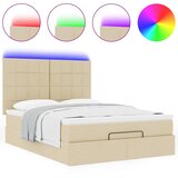  Otomanski krevet s madracem i LED krem 140x200 cm tkanine | shoptok.hr