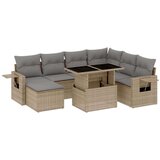 vidaXL 8-dijelni set vrtnih sofa od poliratana s jastucima bež | shoptok.hr