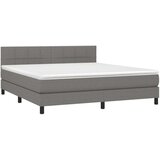  Box spring postelja z vzmetnico temno siva 160x200 cm blago, (20790617) | Shoptok.si
