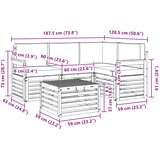  Set vanjskih sofa 5 pcs Bijela i krem 59 x 59 x 37 cm Poliester | shoptok.hr