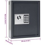 Digitalni sef Tamno siva 30 x 10 x 36,5 cm Čelik | shoptok.hr