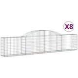 Obokana gabionska košara 8 kosov 300x30x60/80 cm cinkano železo | Shoptok.si