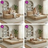  Preklopni madrac za sofu Zelena Siva 152 x 86,5 x 60 cm Tkanina | shoptok.hr