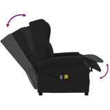 Masažni električni naslonjač s krilima Crna Tkanina - Crna | shoptok.hr