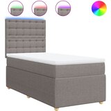 vidaXL Box spring postelja z vzmetnico taupe 90x200 cm blago, (21310059) | Shoptok.si