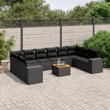 vidaXL 11-dijelni set vrtnih sofa od poliratana s jastucima crni | shoptok.hr