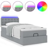  Otomanski krevet s madracem i LED svijetlosiva 80x200cm tkanina | shoptok.hr