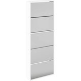 Ormarić za cipele s ogledalom i 5 razina bijeli 63x17x169,5 cm | shoptok.hr