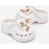 Boto Girls Foam Slippers With Bow And Decorations White Selvana | Shoptok.si