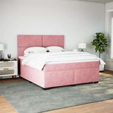 vidaXL Box spring postelja z vzmetnico roza 180x200 cm žamet | Shoptok.si