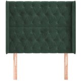  Uzglavlje s ušima tamnozeleni 103x16x118/128 cm baršunasti | shoptok.hr