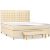  Krevet s oprugama i madracem krem 180x200 cm od tkanine | shoptok.hr