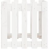 vidaXL Vrtno korito z ograjico belo 50x50x50 cm trdna borovina | Shoptok.si