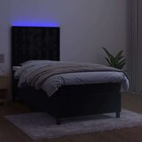  Box spring postelja z vzmetnico LED črna 100x200 cm žamet, (20790595) | Shoptok.si