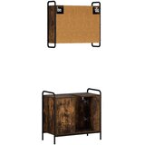  Set ormarića za kupaonicu 2 kom. Dimljeni hrast - Dimljeni hrast Ormar s umivaonikom (1 vrata i 1 polica) + viseći ormar | shoptok.hr
