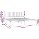 Metalni okvir za krevet s uzglavljem bijeli 180x200 cm | shoptok.hr