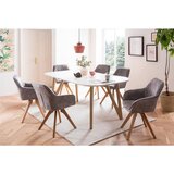 Livetastic Naslanjač Samt, Siva, Vrtljivo | Shoptok.si