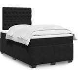 vidaXL Box spring postelja z vzmetnico črna 120x200 cm žamet Cene