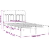  Metalni okvir za krevet s uzglavljem bijeli 140 x 200 cm | shoptok.hr