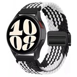 INF Eleganten črno-bel najlonski tkani magnetni 22mm pašček za uro, (22102915) | Shoptok.si
