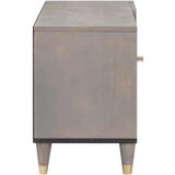 vidaXL TV omarica Siva in zlata 80 x 31.5 x 46 cm Trden mangov les | Shoptok.si
