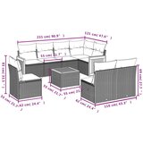 vidaXL 9-dijelni set vrtnih sofa s jastucima bež od poliratana | shoptok.hr