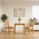 Blagovaonski set 3 kom. Bež Čvrsto Hrastovo Drvo | shoptok.hr