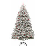  Umjetno božićno drvce Zelena i bijela 210 cm PVC i metal | shoptok.hr