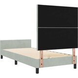vidaXL Postelja Svetlo siva 100x200 cm Velur | Shoptok.si