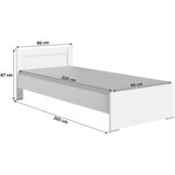 Hom`in postelja 90 cm x 200 cm , leseni material bela | Shoptok.si