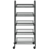  Kuhinjska kolica s 5 razina crna 46 x 26 x 105 cm željezna | shoptok.hr