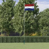 vidaXL Nizozemska zastava in drog 6,23 m aluminij
