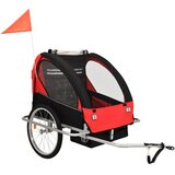  2-u-1 prikolica za bicikl i kolica crno-crvena | shoptok.hr