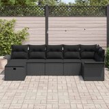  Sjedeća garnitura za vrt 7 kom. Crna poliratan 297.5 x 132.5 x 85 cm | Shoptok.si