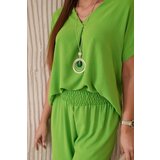 Kesi Włoski Set with necklace blouse + pants bright green | Shoptok.si